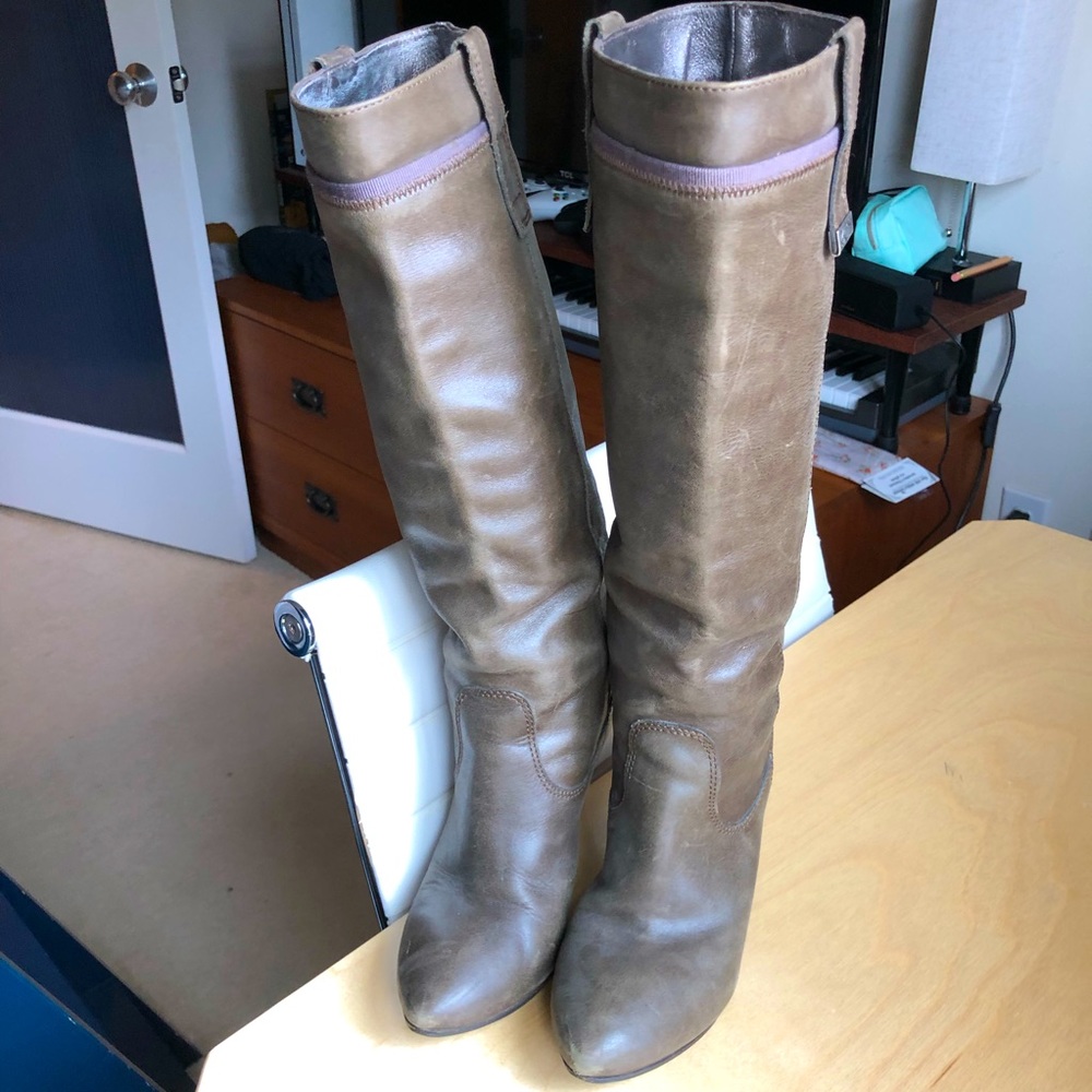 Miss Sixty Italian Knee High Heeled Leather Boots